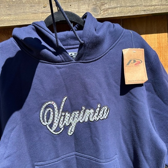 VIRGINIA HOODED SWEATSHIRT. SIZE L 12/14 sequin blue - Picture 3 of 6